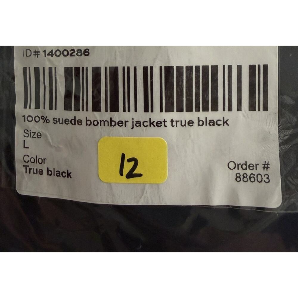 NWT Quince Men 100% Goat Suede Bomber Jacket •Men L• True Black Coat $225 - Picture 10 of 10